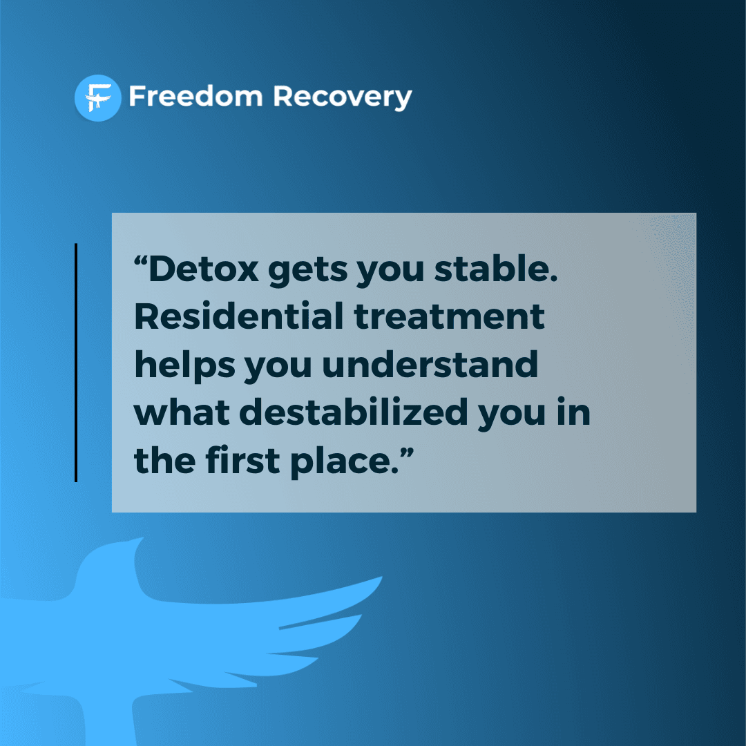 Graphic highlighting how inpatient rehab Idaho provides more than detox by helping people understand and address the underlying causes of addiction and emotional distress