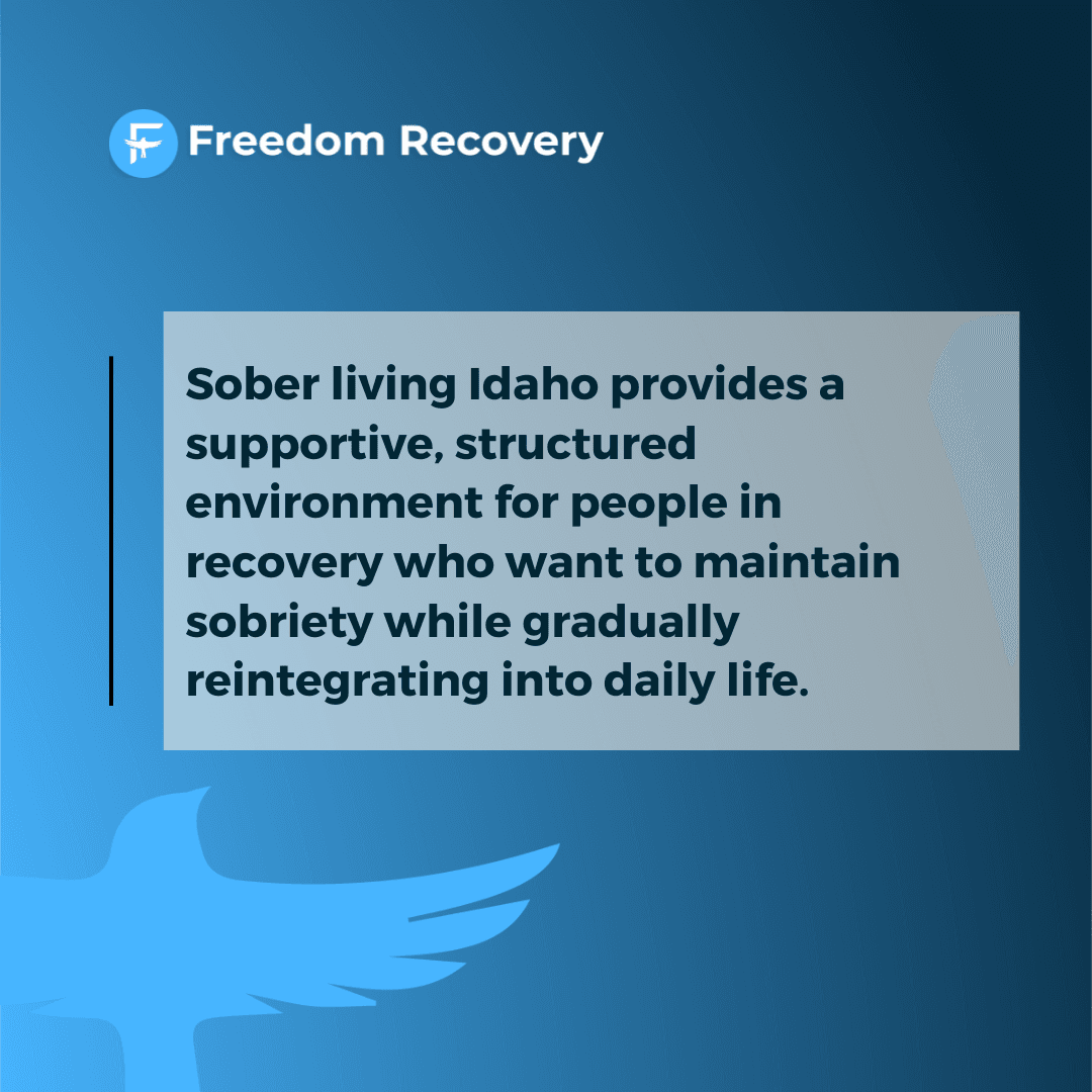 A graphic image defining what is sober living Idaho